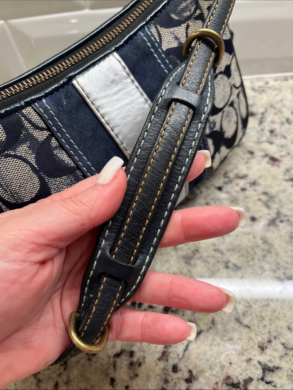 Coach Vintage Denim Signature Demi Bag with Tie Dye Accents EUC - Picture 9 of 13